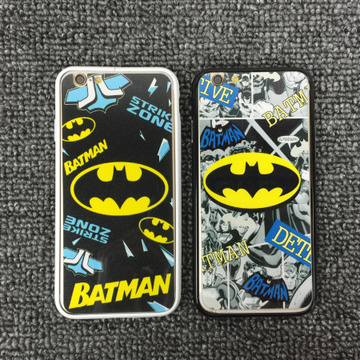 蝙蝠侠 iphone6卡通钢化玻璃膜 苹果6s个性防爆彩膜4.7全屏保护膜
