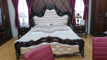 包邮红木色复古欧式软包床头床靠背单双人公主床头烤漆床头板定做
