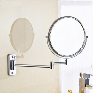 全铜壁挂墙上化妆镜 可放大伸缩美容镜 浴室卫生间镜子圆镜