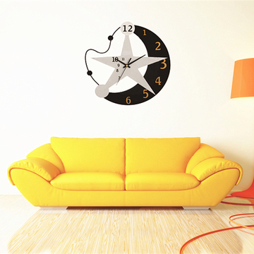 天美达 个性月亮创意挂钟客厅时尚简约时钟现代静音卧室时钟表