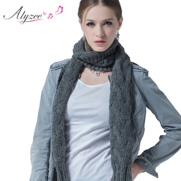 alyzee爱丽榭 韩版女式围巾冬季新款披肩条纹针织羊毛围脖