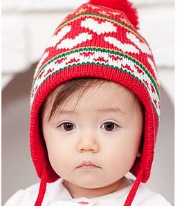 韩版超可爱心保暖加绒护耳帽婴幼儿宝宝套包头春秋冬帽两件包邮