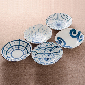 日本进口有田烧椭圆深菜盘子汤盘日式和风陶瓷器餐具礼盒套装