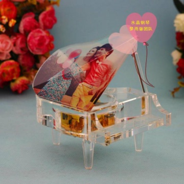 新款水晶钢琴照片DIY定制礼品旋转创意送男女朋友生日制作