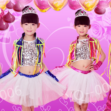 儿童演出服男女表演服 合唱服儿童拉丁舞蹈服套装 女童礼服蓬蓬裙