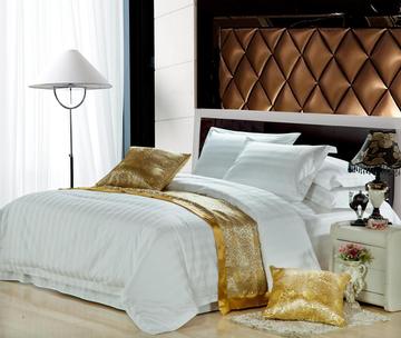 宾馆酒店床上用品批发纯棉3公分缎条被套加密加厚被套