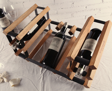 创意家居客厅酒瓶架摆件实木时尚红酒架葡萄酒架木制展示架子简易