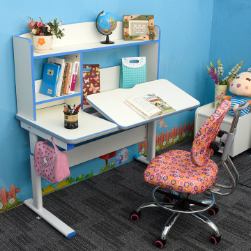 环保可升降儿童学习桌书桌写字桌学生桌 带书架儿童桌椅组合套装