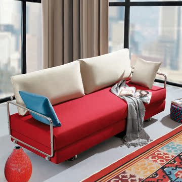 金属支架 现代简约 大三人沙发床 2米 客厅 工作室 布艺 沙发床