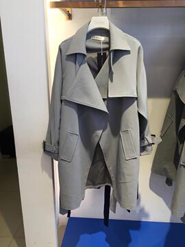 塔奈代购2015春秋新款韩版修身显瘦天丝棉中长款气质女式风衣外套