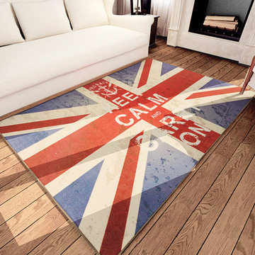 潮款英伦米字旗国旗地毯欧美式客厅茶几卧室电脑椅地垫