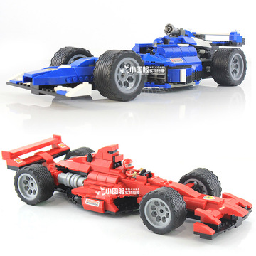 积高积木塑料拼插智力 乐高式拼装玩具 儿童益智 F1方程式赛车