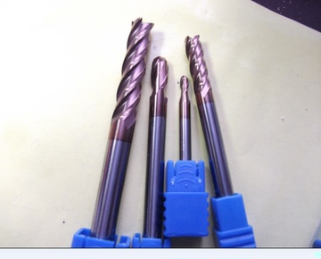 HIBOO钨钢镀钛60度铣刀8*100L4仞平刀CNC 精雕刀具