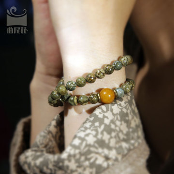 原创设计流行创意复古玛瑙石珠子手串 日韩民族风饰品手链男女款