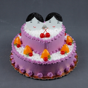 雅典仿真双层生日蛋糕模型仿真蛋糕婚庆庆典水果塑胶模型新品欧式