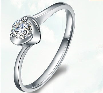 专柜品质 18k白金钻戒钻石求婚戒指结婚对戒铂金定制女戒正品
