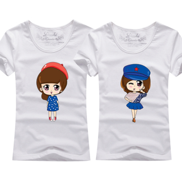 闺蜜姐妹装夏季韩版可爱卡通女短袖学生纯棉T恤图案定制