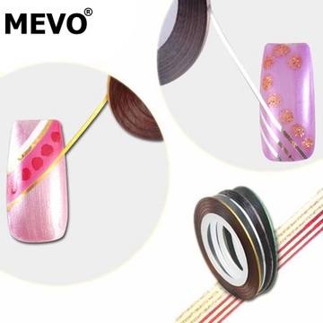 MEVO美甲金银线 贴纸 直线 细颜色线 带背胶 光疗甲可用 12色可选