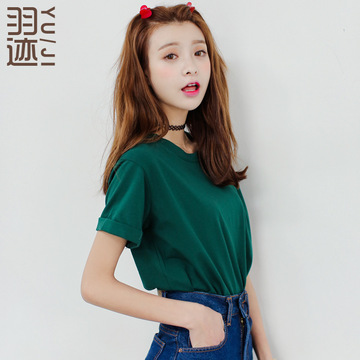 2015夏季爆款韩版糖果色大码T恤纯棉 短袖T恤宽松上衣日韩女装