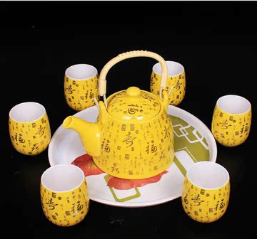景德镇高档黄金陶瓷整套茶具套装特价6人茶壶茶杯父亲节礼品礼物
