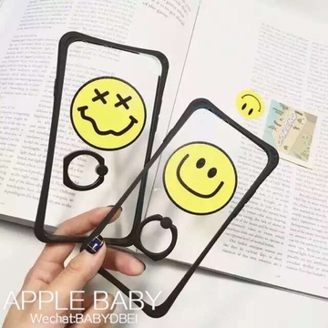 韩国代购正品GD笑脸指环支架iPhone6/6S手机壳 苹果6plus透明外壳