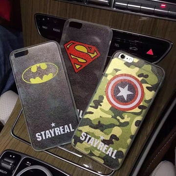 超人美国队长iphone6plus个性卡通壳6s迷彩磨砂壳5.5s男士保护套