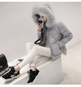 2016冬季新款韩版修身加厚大毛领羽绒服女短款棉服外套学生女潮