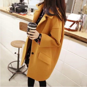 2015冬季新款大码茧型呢子大衣中长款毛呢外套女修身显瘦加厚韩版