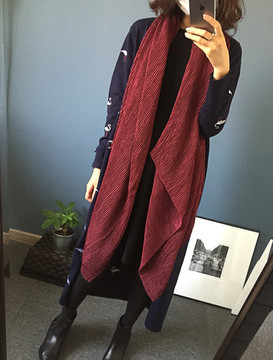 2015欧美秋季新品显气质超大气款纯色百搭褶皱围巾时尚披肩女