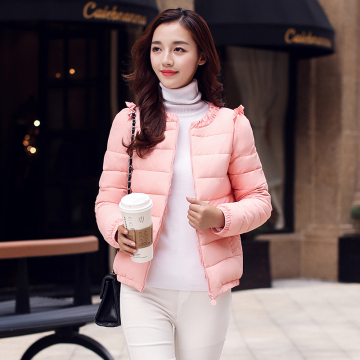 2016秋冬新款韩版女装加厚羽绒修身长袖短款棉衣外套