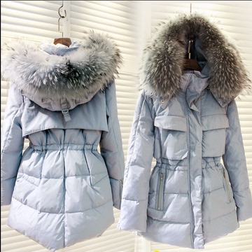 2015冬季新款韩版修身收腰连帽中长款棉衣棉服女装外套棉袄潮包邮