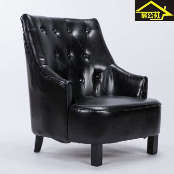 古典欧式美式复古皮艺沙发椅单人沙发客厅围椅休闲布艺双人沙发椅