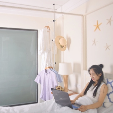 韩式创意卧室挂衣架 简易落地转角衣帽架挂包架 窗台晾衣架