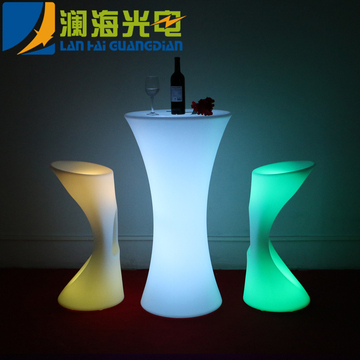 LED发光家具户外酒吧椅创意高脚桌椅嗨吧慢摇吧发光桌椅酒吧凳子