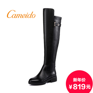 Cameido/卡美多专柜同款2015冬季新款方跟真皮过膝超长靴高靴女鞋