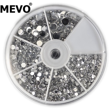 MEVO美甲钻 平底透明钻 学校练习 树脂钻 塑料钻 1600粒以上 含盘