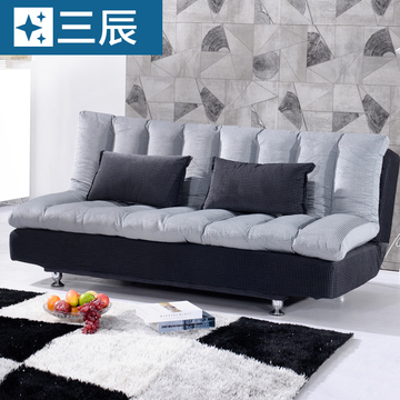 三辰 多功能1.2米双人折叠沙发床 现代客厅布艺小户型单人沙发床
