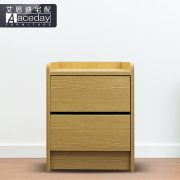 简易床头柜 简约现代储物柜 双抽屉板式小床头柜 木质床头柜 定制