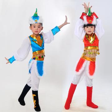 儿童少数民族舞蹈演出表演服草原舞蹈服蒙古族幼儿舞台鸿雁筷子舞