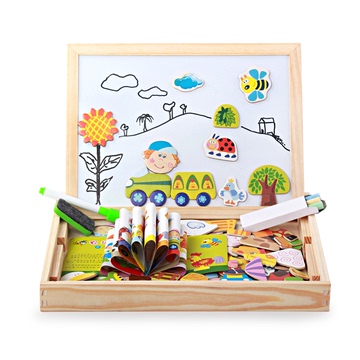 双面磁性画板儿童玩具数字形状动物农场拼拼乐拼图拼板3-5-7岁