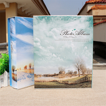 韩国唯美创意4D大6寸120张家庭盒装全景过塑相册覆膜风景纪念影集