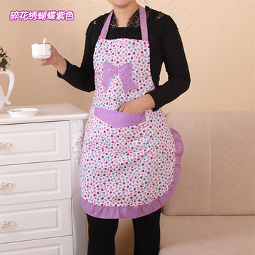 韩版挂脖式无袖家居围裙 简约时尚防水防油厨房罩衣