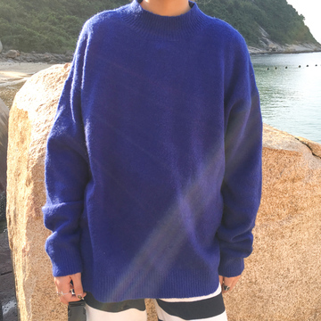[XDDD]韩国ulzzang纯色韩版秋冬学生宽松套头长袖兔绒针织衫毛衣