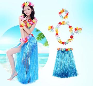 夏威夷草裙舞服装六一儿童节表演套装化装舞会装扮花环套装