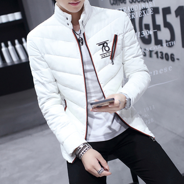 棉衣男青少年修身立领外套短款韩版学生羽绒棉服加厚大码冬装新款