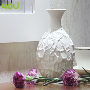 4YOU简约白色陶瓷花瓶摆件现代时尚家居装饰品包邮台面花器-知止