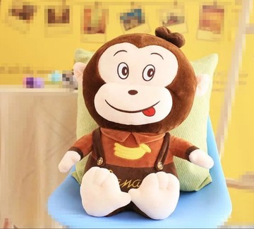 生肖猴子公仔抱枕玩偶毛绒玩具布娃娃香蕉可爱猴子孩子儿童礼物品