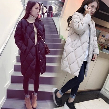 新款冬季女装韩版中长款加厚保暖羽绒棉衣学生款面包服大码女外套