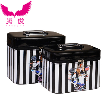 腾俊立体方形韩版化妆箱新款卡通化妆包大容量收纳包包旅行整理包