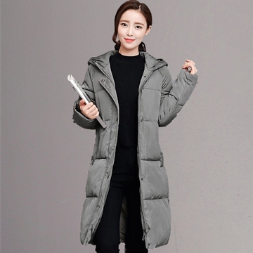 2016冬季新款韩版中长款加厚羽绒棉衣宽松大码连帽保暖棉服女外套